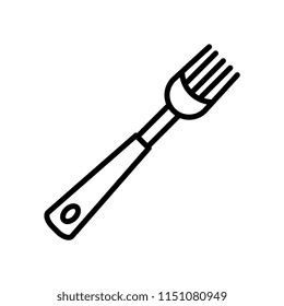 Fork outline vector icon.
