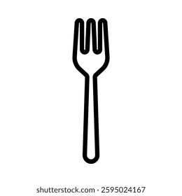 Fork outlined icon isolated on white background. Cutlery and kitchenware vector illustrations.