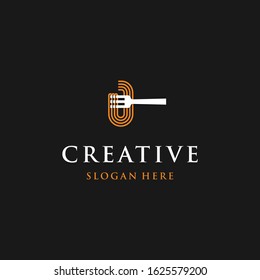 Fork Pasta Menu Bar Restaurant Creative Abstract Business Logo
