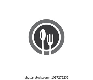 Fork Plate Food Logo Template Vector Stock Vector (Royalty Free ...