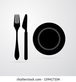 Fork, Plate and Knife 