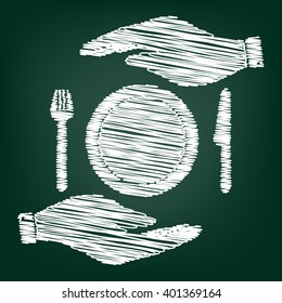 Fork, plate and knife