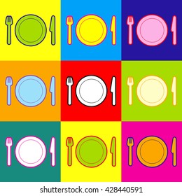 Fork, plate and knife
