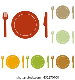 Fork, plate and knife
