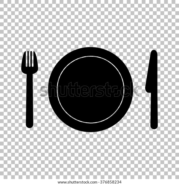 Fork Plate Knife Flat Style Icon Stock Vector (Royalty Free) 376858234