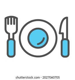 fork, plate, knife icon illustration