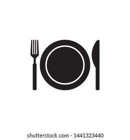 Fork Plate Knife icon. restaurant sign symbol design vector