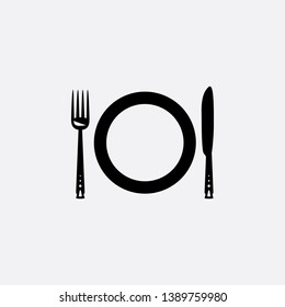 fork plate knife icon sign signifier vector