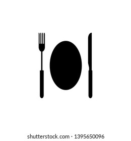 fork plate knife icon sign signifier vector