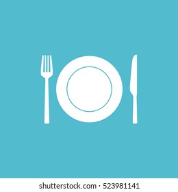 Fork Plate Knife Icon Vector