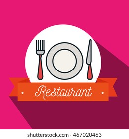 fork plate knife restaurant icon vector illustration graphic