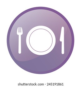 Fork, plate and knife vector illustration. Cutlery