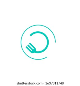 fork and plate restaurant logo design simple modern