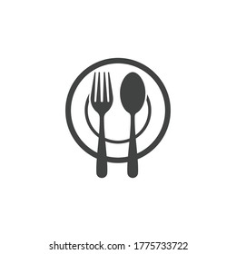 Fork plate spoon icon vector illustration design