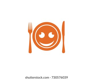 Fork, plate, spoon icon vector illustration