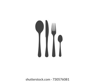Fork, plate, spoon icon vector illustration