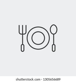 fork plate and spoon icons. restaurant symbol. modern, simple, vector, icon for website or app