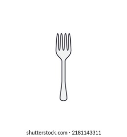 Fork platter icon in color, isolated on white background 