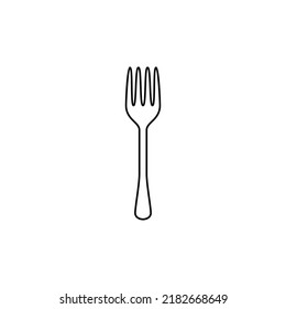 Fork platter icon in line style icon, isolated on white background