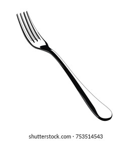 Fork realistic vector illustration isolated