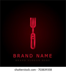 Fork red chromium metallic logo