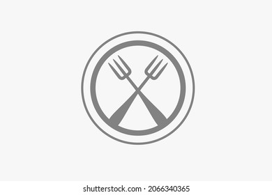 Gabelrestaurant mit kreisförmigem Logo-Design