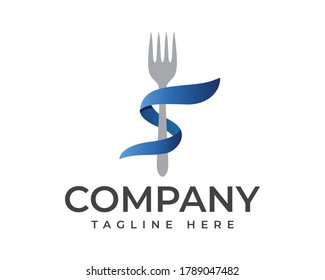 Fork and ribbon restaurant logo image