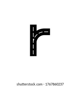 diseño de la ilustración del logotipo de la bifurcación en la carretera