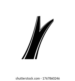 diseño de la ilustración del logotipo de la bifurcación en la carretera
