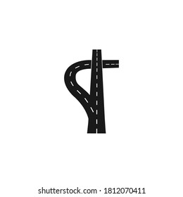 fork in the road logo illustration design