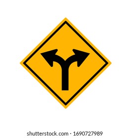 Fork in the road sign