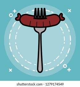 fork with sausage design