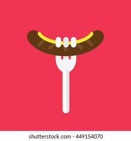 Fork and Sausage Icon
