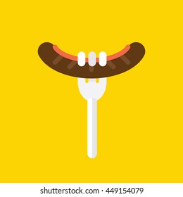 Fork and Sausage Icon