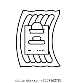 fork sausage meat line icon vector. fork sausage meat sign. isolated contour symbol black illustration