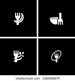 Fork Set Idea Abstract Black In White Equipment Silhouette Business Logo