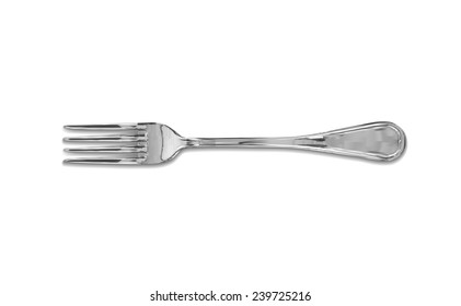 Fork shaded isolated on white background - vector illustration