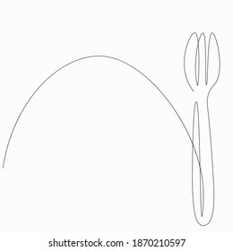 Fork silhouette on white background, vector illustration