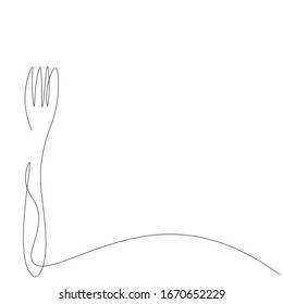 Fork silhouette one line drawing vector illustration