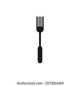 Fork silhouette vector on a white background.