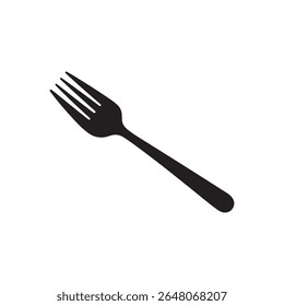 Fork sillhouette vector icon isolated on white background
