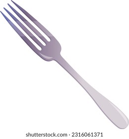 Fork - a silverware utensil for eating. Kitchenware, kitchen utensil.  Cartoon vector icon for food apps and websites