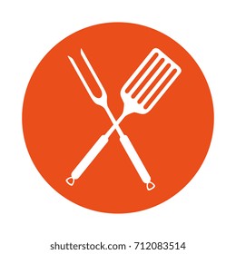 fork and spatula kitchen cutlery icon
