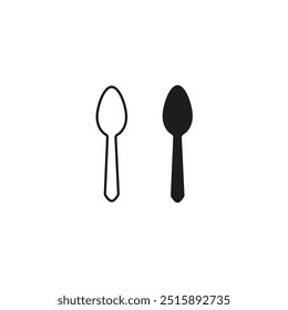 fork and spon icon vector on white background