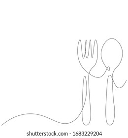 Fork and spoon background. Vector illustration