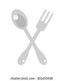 Fork and spoon. Bon Appetit. Cutlery. Intersection. Vector