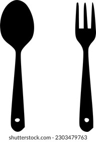 fork and spoon cartoon icon. kitchen tool, cookware and kitchenware vector illustration
