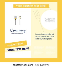 Fork and spoon Company Brochure Template. Vector Busienss Template