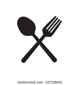 Fork and spoon crossed vector