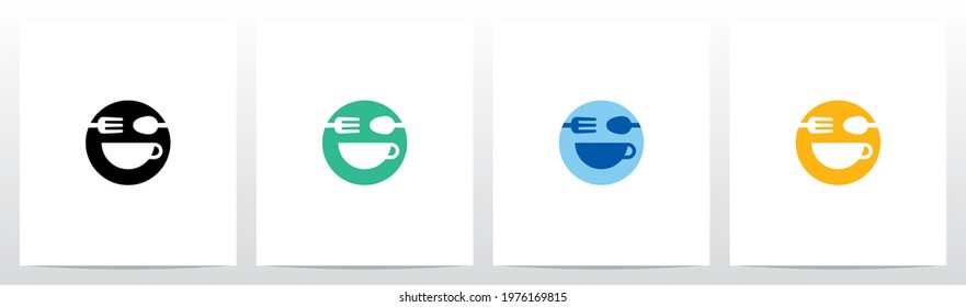 Fork Spoon And Cup Forming A Smiley Face Logo Design